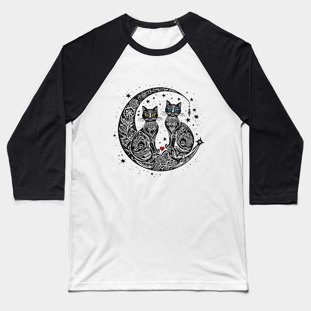 Space Cats Baseball T-Shirt by Deep Box